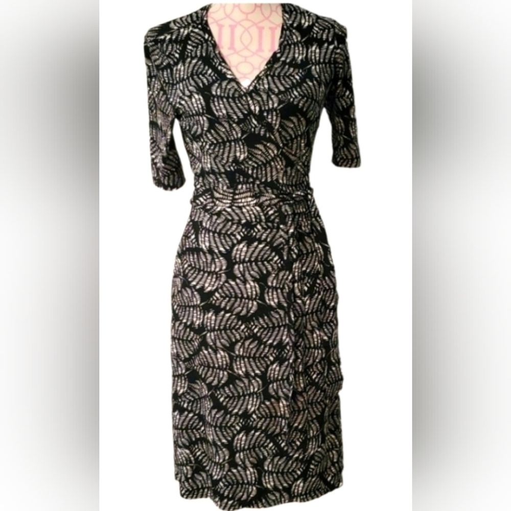 Vintage wrap dress by Daisy Fuentes- black and white - Picture 1 of 10